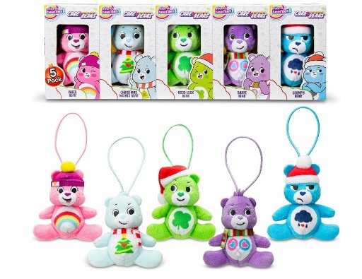 5-Piece 3" Micro Teenies Care Bears Holiday Plush Pack