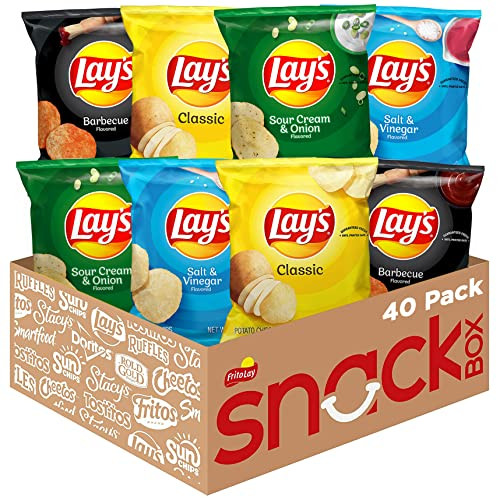 Lay's Potato Chips, 4 Flavor Variety Pack, 40 Count