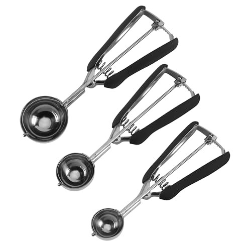 Social Chef Stainless Steel Cookie Scoop, Set of 3
