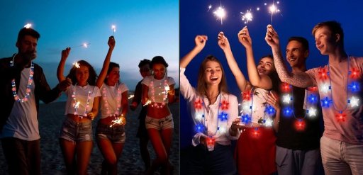 LED Light up 4th of July Necklace