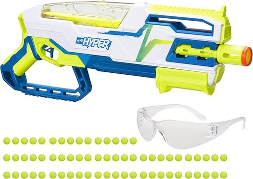 NERF Hyper Bundle Siege-50 Pump-Action Blaster with 65 Rounds & Eyewear