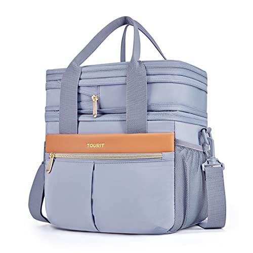 Tourit Expandable Double Deck Multi Compartment Insulated Lunch Box Cooler