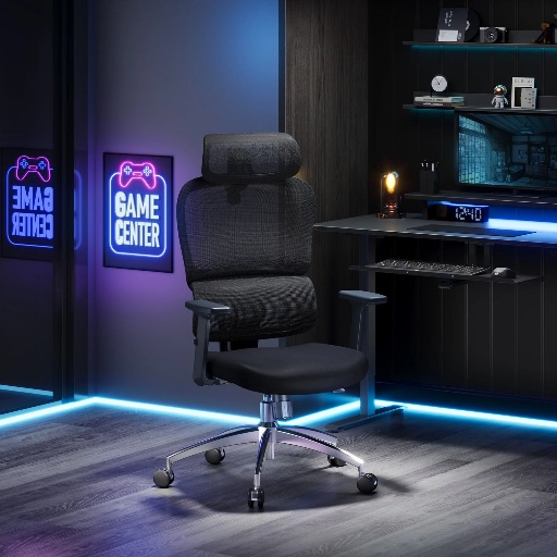 Ergonomic Office Chair with Ultra-Wide Dual-Section Backrest