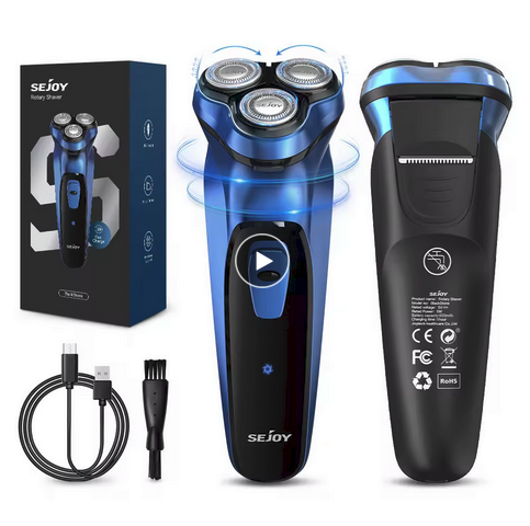 Sejoy Rechargeable Electric Rotary Shaver for Men
