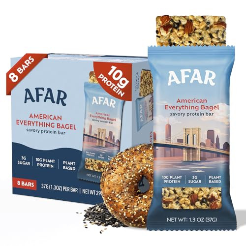 Afar American Everything Bagel Savory Protein Bars 8-Pack