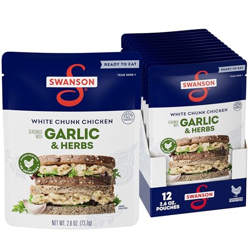 SWANSON Garlic and Herbs White Chunk Fully Cooked Chicken 12-Pack 2.6-Oz