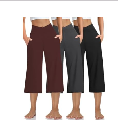 3 Pack Women's Wide Leg Capris