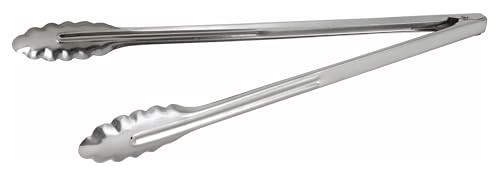 Winco Coiled Spring Medium Weight Stainless Steel Utility Tong