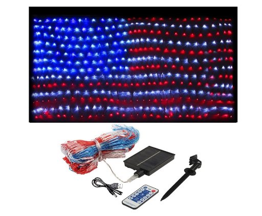 XTF2015 Solar American Flag Lights, 6.5' x  3.28'