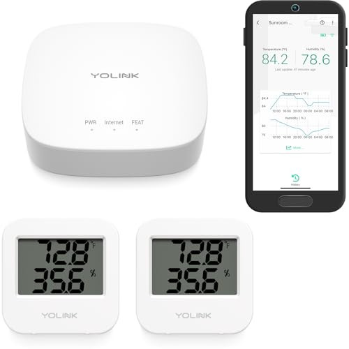 YoLink Smart Temperature/Humidity Monitor with 2 Sensors and Hub
