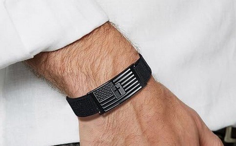 Men's American Flag Christian Cross Bracelet