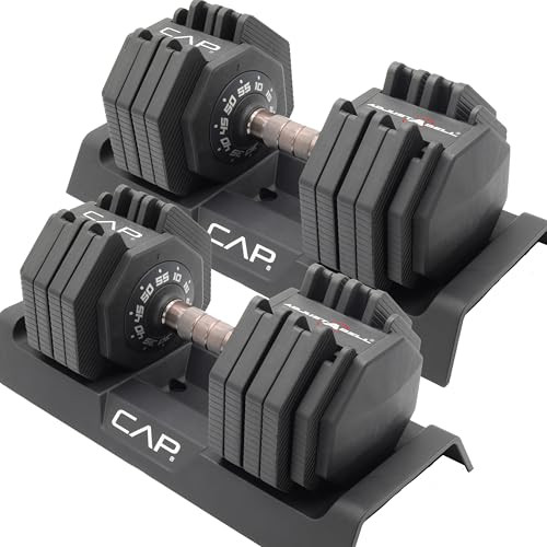 CAP Barbell ADJUSTABELL 55 lb Hex Dumbbell Weights (Pair)