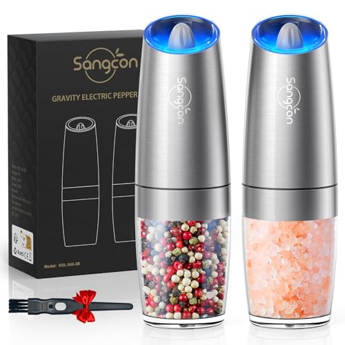 Sangcon Gravity Electric Pepper and Salt Grinder Mill Set