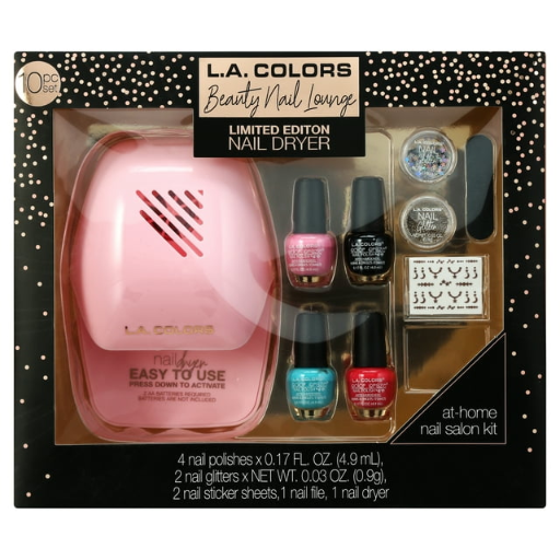 10-Piece L.A. Colors Nail Polish w/ Dryer Gift Set