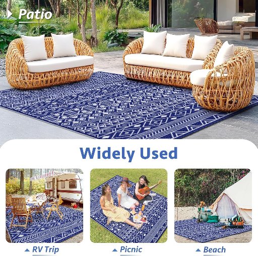 StepLively Outdoor Reversible Rug, 5x8 ft