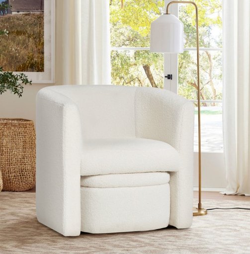 Wade Logan Braedin Upholstered Accent Chair + Storable Ottoman