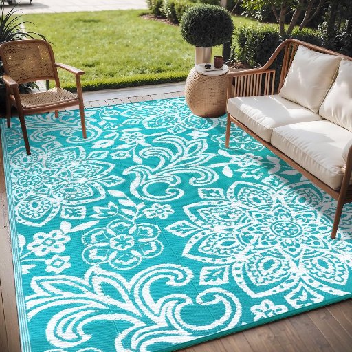 Findosom Waterproof Outdoor Rug 6' x 9'