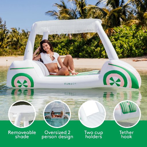 FUNBOY Giant Inflatable Luxury Golf Cart Pool Float