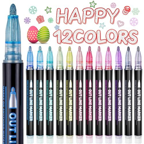 Glopus Shimmer Markers Outline Glitter Pens