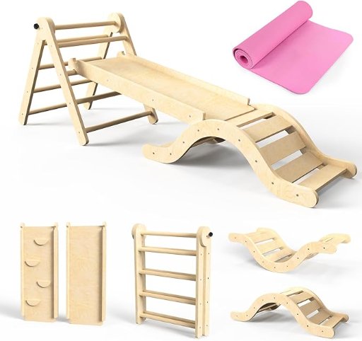 Pikler Triangle Set 7in1 Toddler Climbing Toy