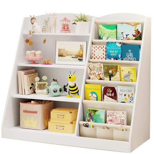 4 Tier Wooden Kids Book Shelf