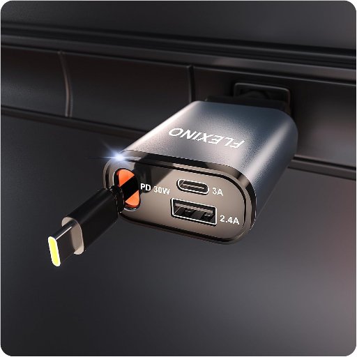 2.6' Retractable Fast Charging Cell Car Charger