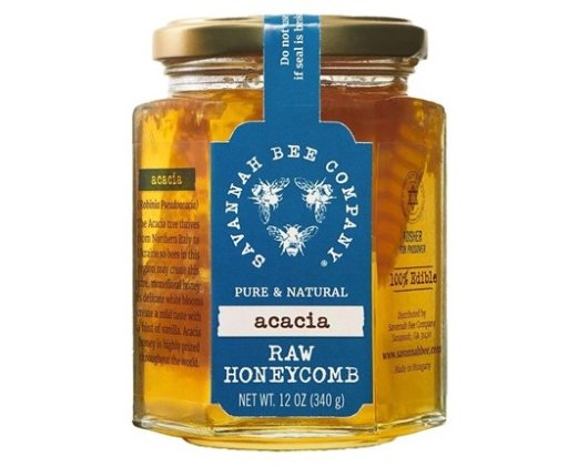 3 Pack Savannah Bee Company Acacia Honeycomb in a Jar, 12 Oz.