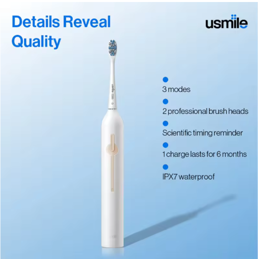 USMILE P1 Electric Toothbrush with Rotary Cleaning and Timer