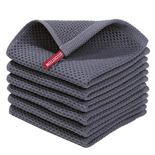 Homaxy 100% Cotton Waffle Weave Kitchen Dish Cloths (6 Pack)