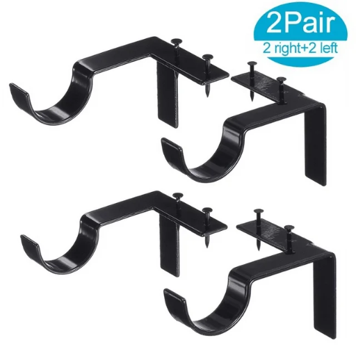 4Pcs No Measure Curtain Rod Brackets Set