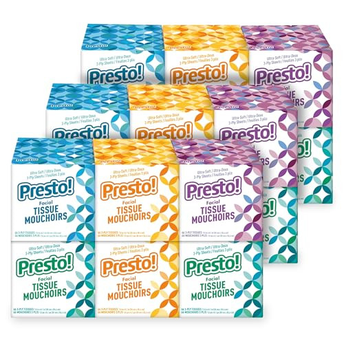 Presto! Ultra-Soft 3-Ply Premium Facial Tissues (18-Pack)