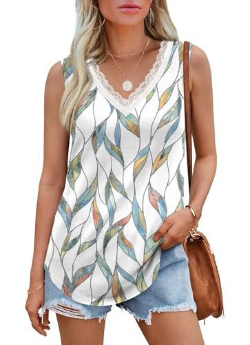 Women's Lace Neck Tank Top