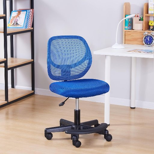 Amazon Basics Kids Adjustable Mesh Low-Back Swivel Study Desk Chair with Footrest