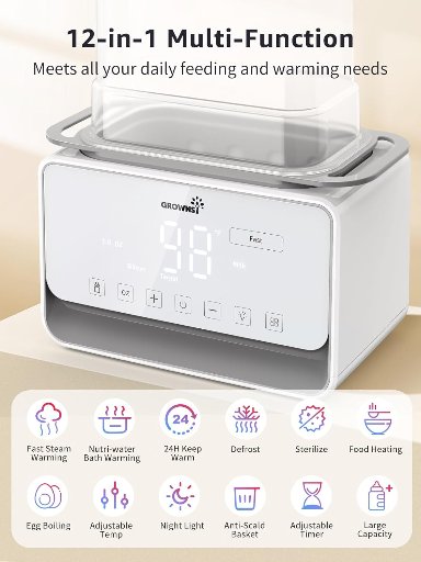 GROWSNY 12 In 1 Fast Baby Bottle Warmer