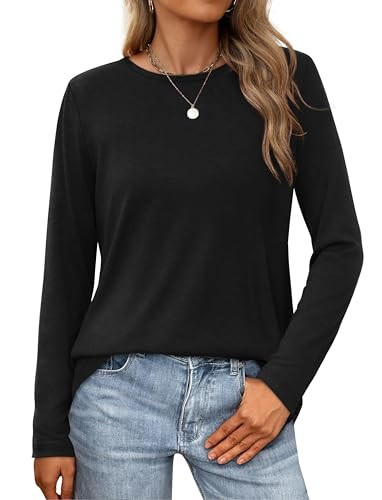 Long Sleeve Crew Neck Basic Tops
