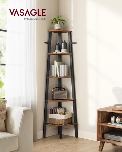 VASAGLE 5-Tier Corner Bookshelf