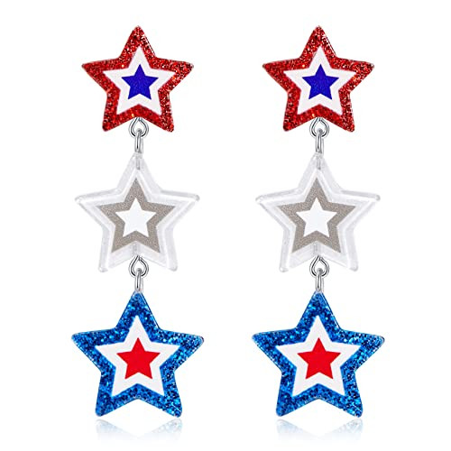 FAMARINE 4th of July Earrings USA American Earrings