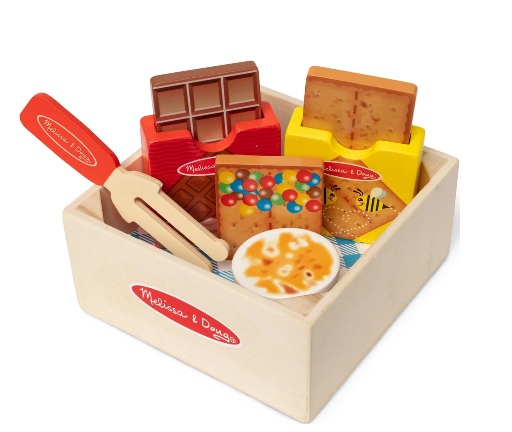 Melissa & Doug Wooden S'mores Picnic Box Play Food Set