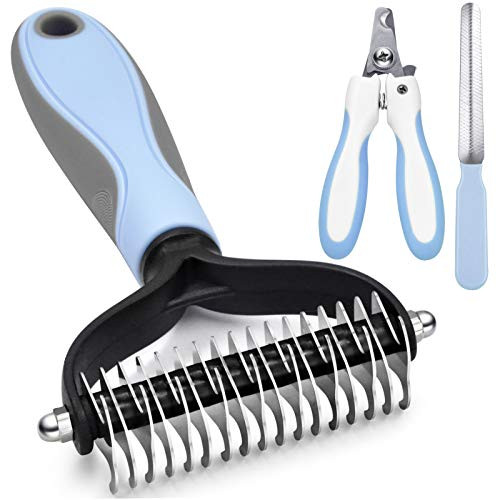 3 PCS Dog Nail Trimmers & Undercoat Rake