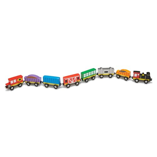 Melissa & Doug Magnetic Wooden Train Cars Set