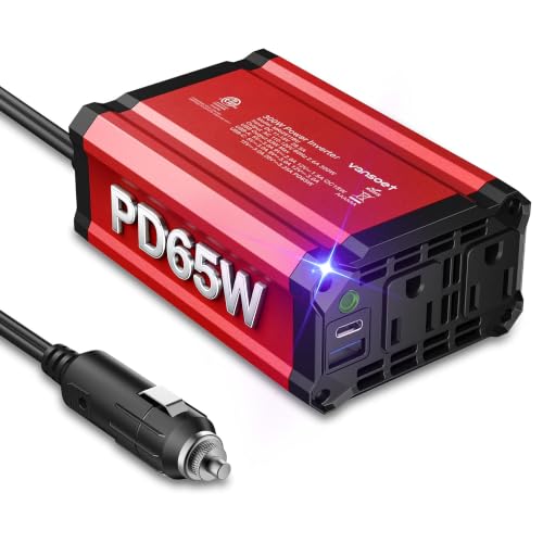 Vansoet 300W Car Power Inverter (PD 65W USB-C + QC 18W USB-A) Deal