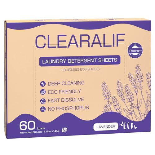 CROS 60 Loads Laundry Detergent Sheets Fresh Lavender Scent