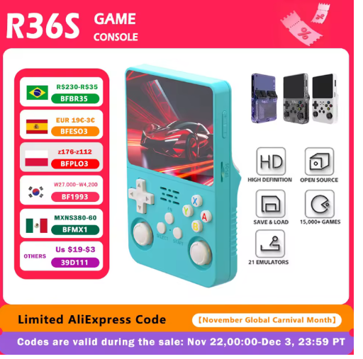 R36S Retro Handheld Video Game Console