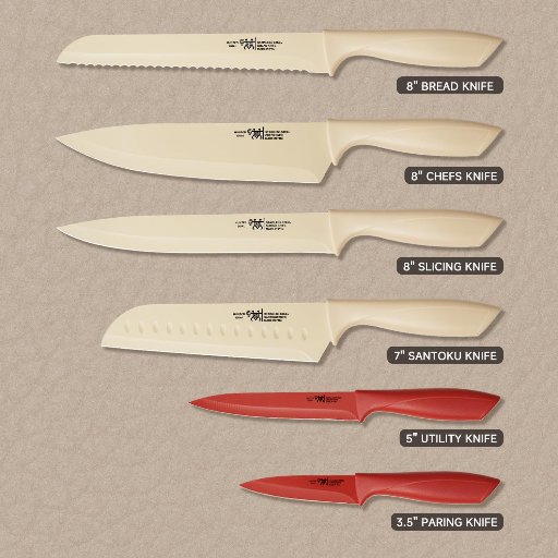 HUNTER.DUAL 12-PC Colorful Kitchen Knife Set