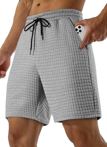 JMIERR Mens Waffle Shorts w/7 inch Inseam