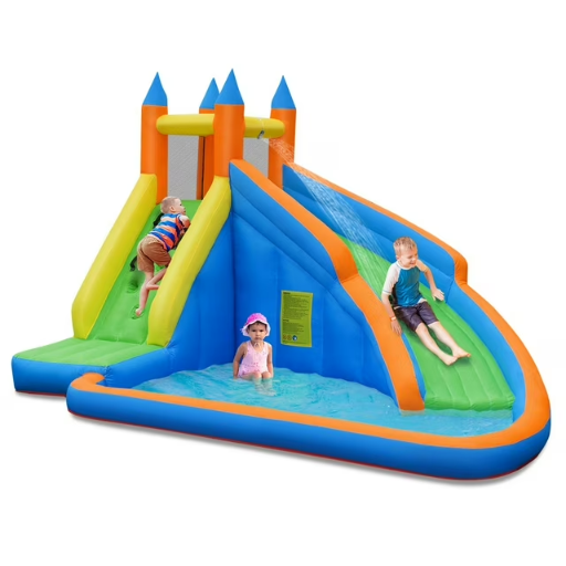 Costway Inflatable Water Slide Mighty Bounce House Castle Splash Pool