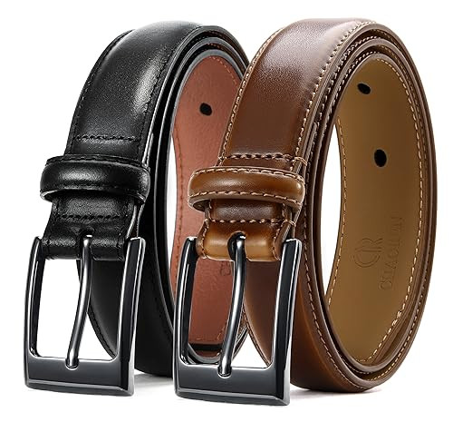 CHAOREN Men's Leather Belt 2-Pack