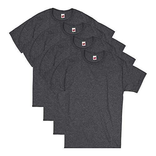 Hanes Men's Short Sleeve Essentials Crewneck Cotton T-Shirt 4-Pack