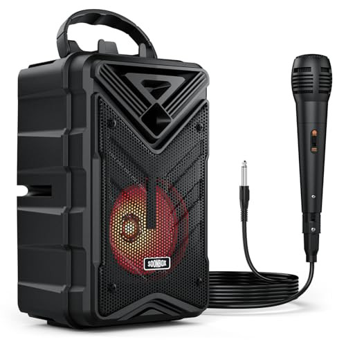 Portable Bluetooth Karaoke Speaker with Microphone and RGB Light