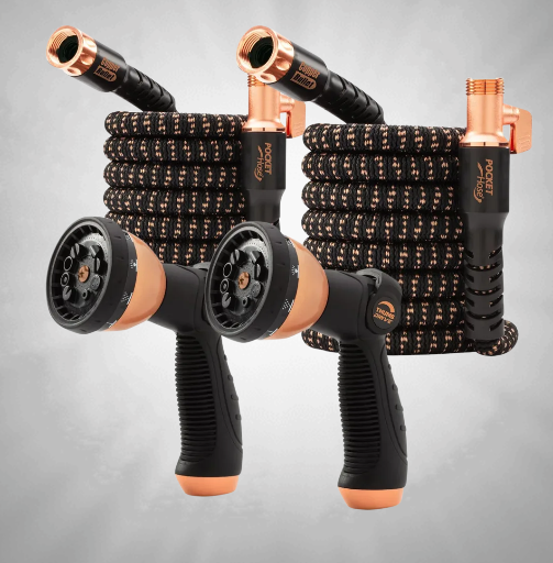 Copper Bullet Hoses with Removable Hand Sprayers - 2 Pack